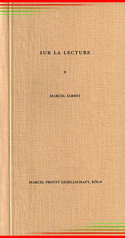 © Marcel Albert 2010 — &lt;b&gt;&lt;a href=&quot;http://telfser.com/stories/7458/&quot;&gt;Der mystische Hahnenschrei&lt;/a&gt;&lt;/b&gt; — Proust, die Bibel und die Zeichen. — Von Marcel Albert [ad usum Delphini] — &lt;b&gt;Der Benediktinermönch Marcel Albert ist Proustleser seit mehr als dreißig Jahren und Mitglied der &lt;b&gt;&lt;a href=&quot;http://www.dmpg.de/&quot; target=&quot;_blank&quot;&gt;Marcel Proust Gesellschaft.&lt;/a&gt;&lt;/b&gt;&lt;/b&gt; Vor fast zehn Jahren publizierte er den Aufsatz: Fuga mundi. Proust und das Mönchtum, in: Proustiana 21 (Frankfurt/Main - Leipzig, Insel-Verlag 2001), S. 155/204. — &lt;b&gt;Angeregt von der &lt;b&gt;&lt;a href=&quot;http://www.lengfeldsche.de/&quot; target=&quot;_blank&quot;&gt;Kölner Buchhändlerin Hildegund Laaff von Kienle-Reum,&lt;/a&gt;&lt;/b&gt;&lt;/b&gt; interessierte ihn seitdem die Frage nach Prousts Verhältnis zu dem &lt;b&gt;&lt;a href=&quot;http://de.wikipedia.org/wiki/Bibel&quot; target=&quot;_blank&quot;&gt;Buch der Bücher.&lt;/a&gt;&lt;/b&gt; &lt;b&gt;Seine Recherche erforderte eine gründliche Kenntnis der Bibel.&lt;/b&gt; Sie war ein willkommener Anlass, Prousts Recherche noch einmal von Anfang bis zum Ende zu lesen. &lt;b&gt;Hinzu kamen die zahllosen Anmerkungen in der &lt;b&gt;&lt;a href=&quot;http://de.wikipedia.org/wiki/Bibliothèque_de_la_Pléiade&quot; target=&quot;_blank&quot;&gt;Bibliothèque de la Pléiade&lt;/a&gt;&lt;/b&gt; &lt;/b&gt; und in der &lt;b&gt;&lt;b&gt;&lt;a href=&quot;http://www.suhrkamp.de/buecher/auf_der_suche_nach_der_verlorenen_zeit-marcel_proust_42101.html&quot; target=&quot;_blank&quot;&gt;Frankfurter Ausgabe&lt;/a&gt;&lt;/b&gt; sowie einiges an Sekundärliteratur.&lt;/b&gt; Die fand Marcel Albert in der gut sortierten Bibliothek des &lt;b&gt;&lt;a href=&quot;http://www.uni-muenster.de/Romanistik&quot; target=&quot;_blank&quot;&gt;Romanischen Instituts der Westfälischen Wilhelms-Universität Münster. &lt;/a&gt;&lt;/b&gt; — &lt;b&gt;So entstand ein gründlich dokumentierter Text,&lt;/b&gt; der zugleich ein sehr persönliches Bekenntnis zur Rolle des Buches für unser Leben darstellt. — &lt;b&gt;Lesetipp | Empfehlungen:&lt;/b&gt;  &lt;b&gt;Marcel Albert — Schreiben, was bleibt. — Proust und die Bibel [= Sur la lecture 10]&lt;/b&gt; — Köln: Marcel Proust Gesellschaft, 2010. — 221 S. — ISBN 3-933742-02-10. — Euro 15,00